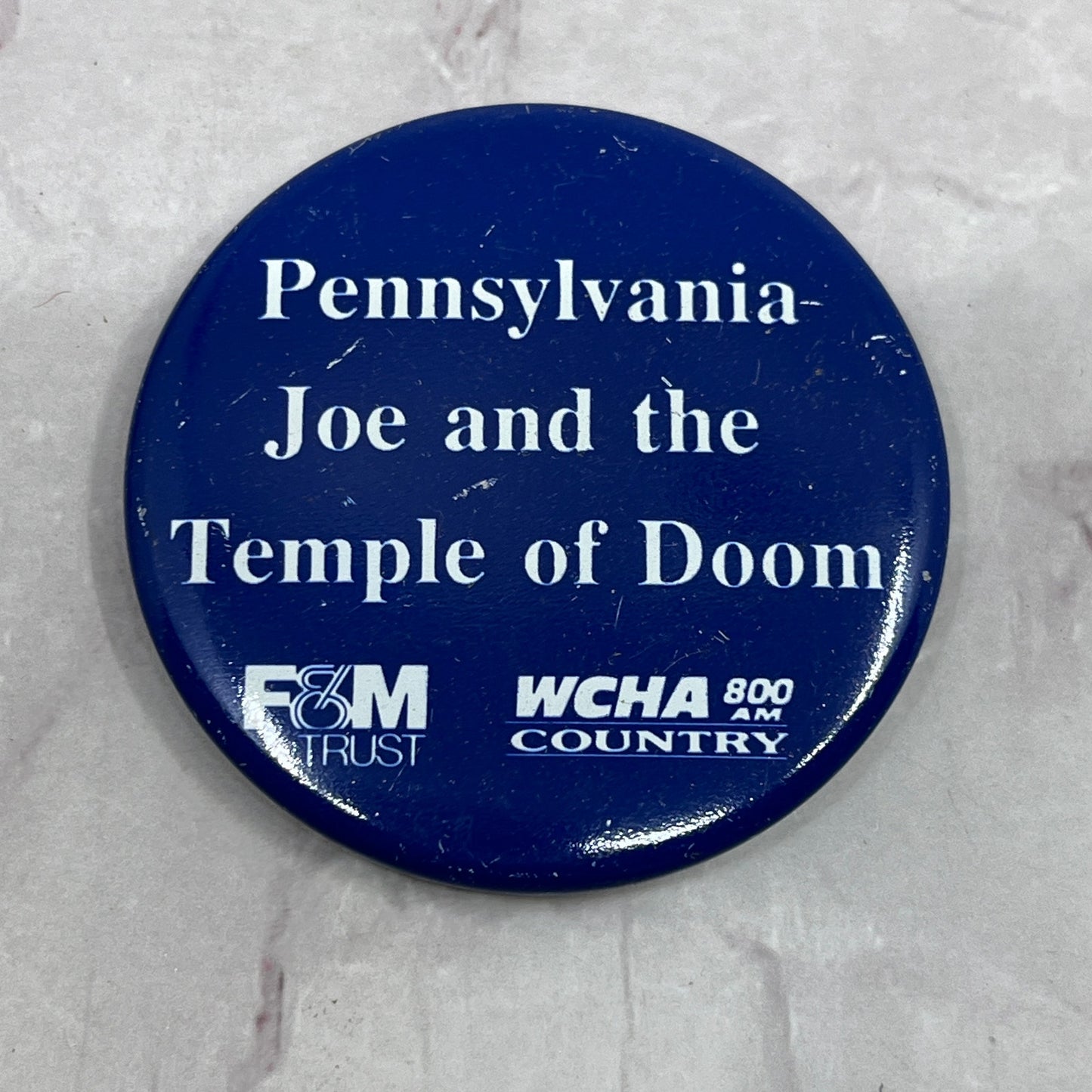 Pennsylvania Joe and Temple of Doom WCHA Country Vintage Pinback Button TC5-PB