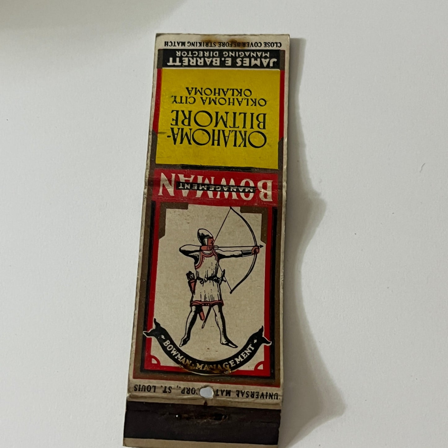 Oklahoma City Biltmore Hotel Bowman Management Matchbook MB60-1