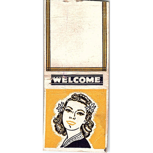 Welcome - Young Lady Blank Matchbook Cover SF3-Y2