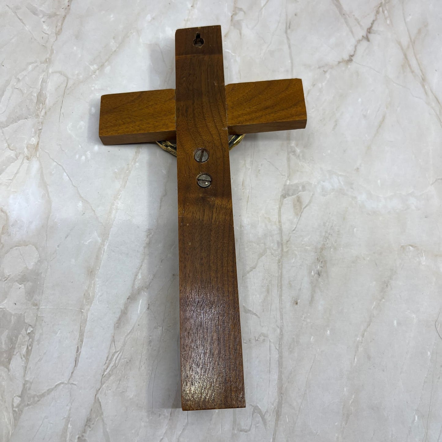 Vintage Distressed Crucifix Jesus on Cross Solid Maple 10x5.5 TD5