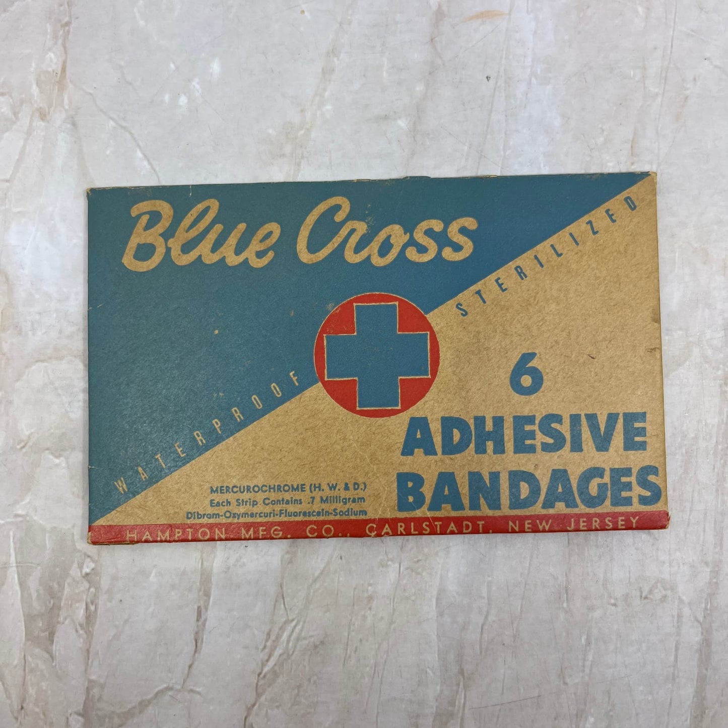 Vintage Blue Cross Adhesive Bandages Hampton Mfg Co NJ TI8-S5