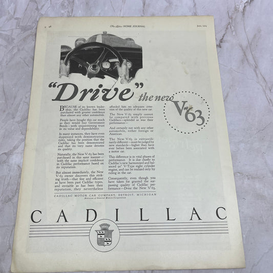 Cadillac V-63 Automobile Detroit MI 1924 Magazine Ad FL6-11