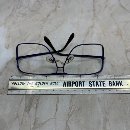 Vintage Aviator Blue Metal Wraparound Sunglasses Eyeglasses Frames TD5G1-10