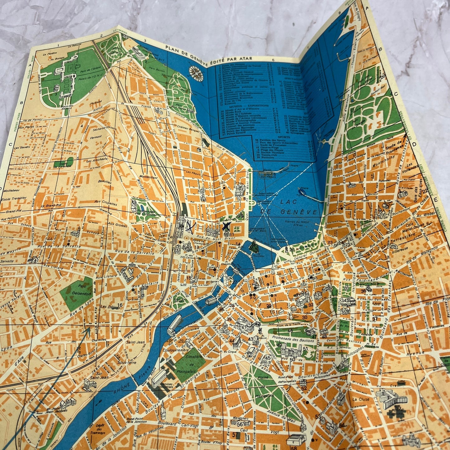 1963 La Semaine a Genève Fold Out Map and Travel Guide ML1-7