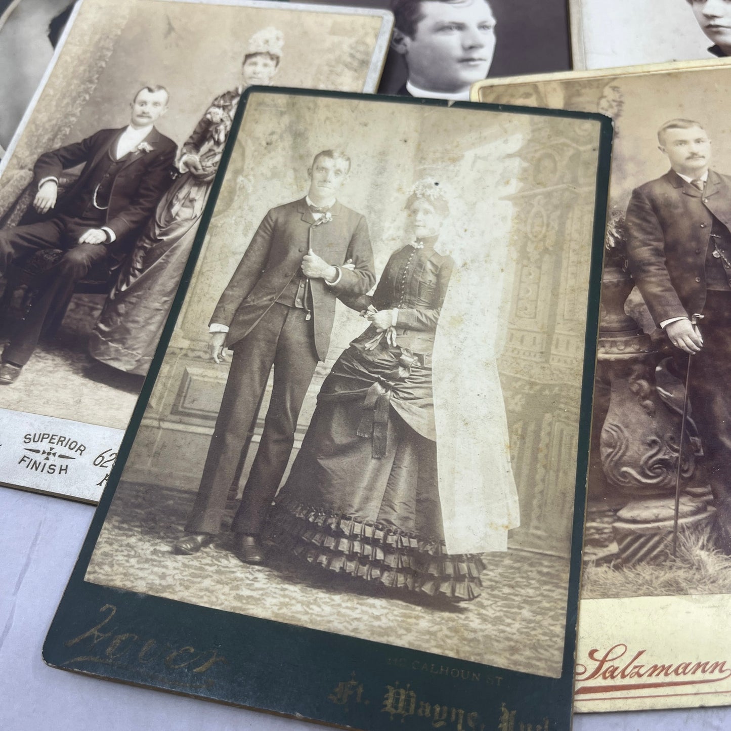 Lot of 12 Antique CDV Card Photos From Fort Wayne Indiana Area TK3