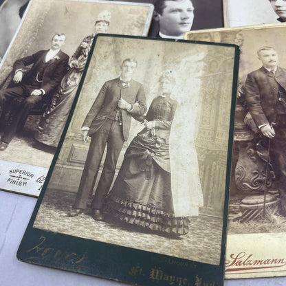 Lot of 12 Antique CDV Card Photos From Fort Wayne Indiana Area TK3