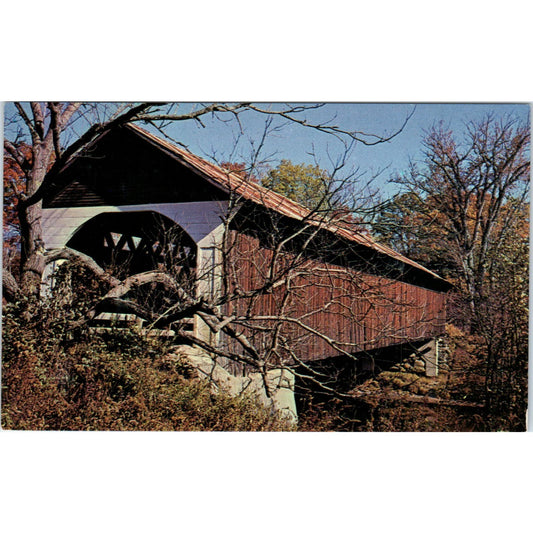 Covered Bridge at Lyme New Hampshire Covered Bridge Postcard PB13
