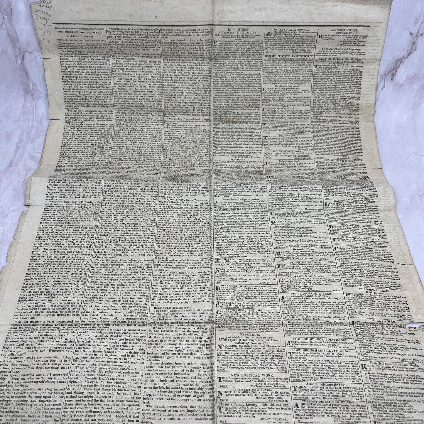 1841 March 4 - National Gazette Literary Register - Indians Escape Tampa Bay D22