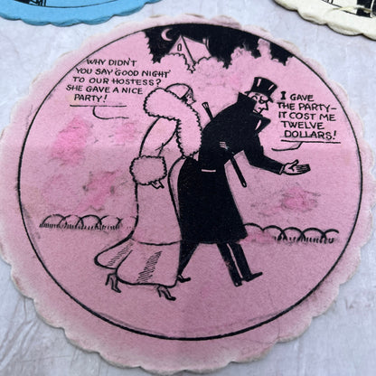 Vintage Bridge Coaster Illustrated Humor Cartoon Set of 3 TH9-BC-4