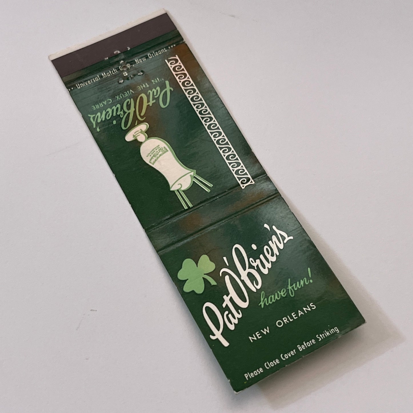 Pat O'Briens Restaurant New Orleans Vintage Matchbook Cover TB6-MB1-15