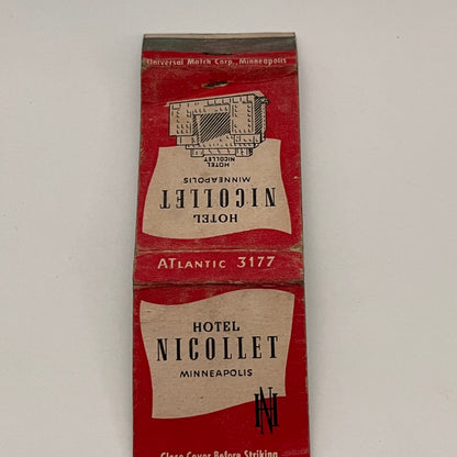 Hotel Nicollet Minneapolis Vintage Matchbook TB6-MB2-14