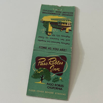 Paso Robles Inn California Vintage Matchbook Cover TB6-MB2-5