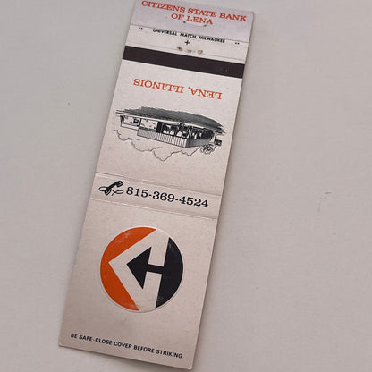 Citizens State Bank of Lena Illinois Vintage Matchbook Cover TB6-MB2-3