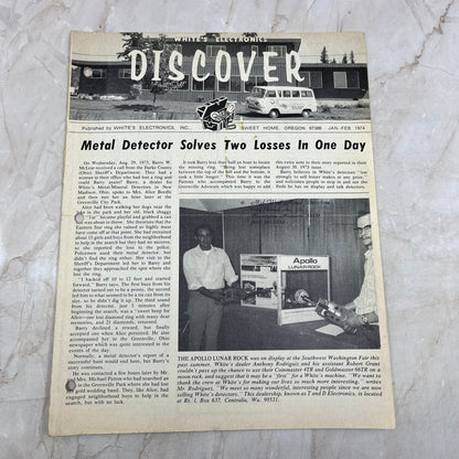 1974 Jan/Feb White's Electronics Discover Newsletter Metal Detector Treasure M19
