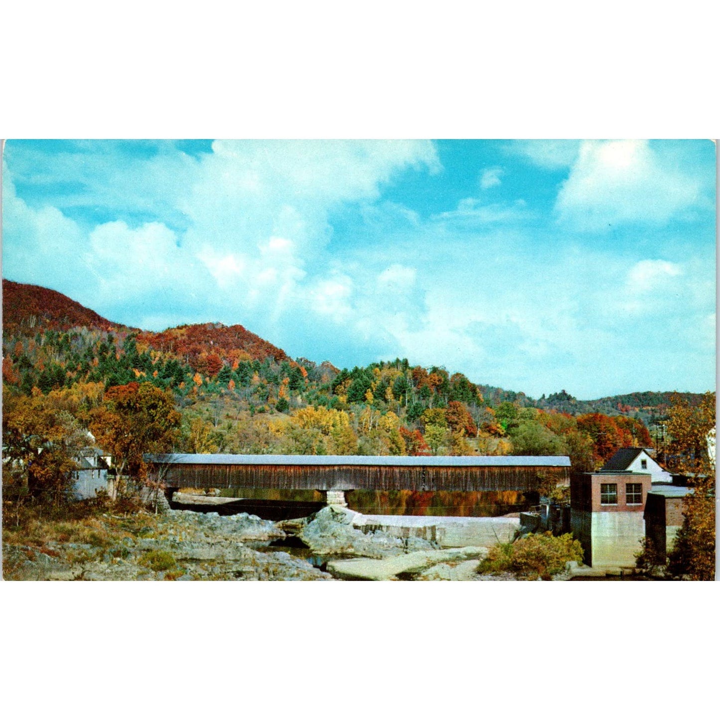 Woodsville New Hampshire Covered Bridge Postcard PB13