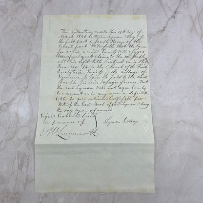 1846 Indentured Servant Contract Joseph Slocum Lyman Clay Newport RI AE6
