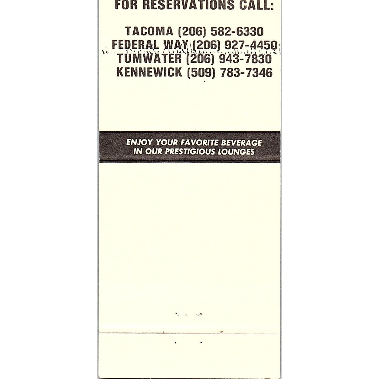 Butcher Baker & Candlestick Maker Tacoma Kennewick Vintage Matchbook TB6-MB2-7