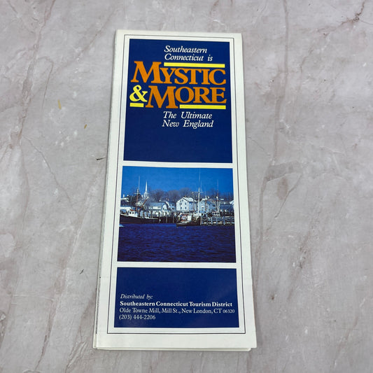 1985 Mystic & More CT Travel Guide and Fold Out Map TH9-TM2