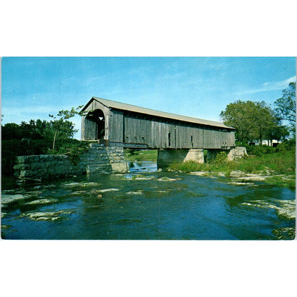 Mull Bridge Sandusky County Ohio Wolfe Creek Covered Bridge Postcard PC2