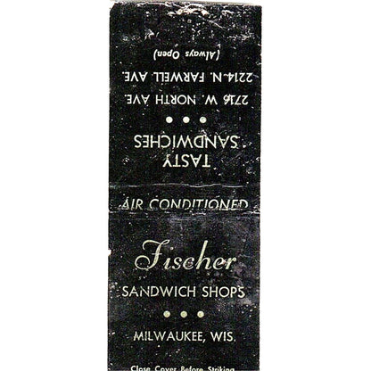 Fischer Sandwich Shops Milwaukee WI Vintage Matchbook Cover SC7-Y9