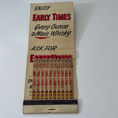 Early Times Whiskey Jumbo Feature Matches Vintage Matchbook SC4-R8
