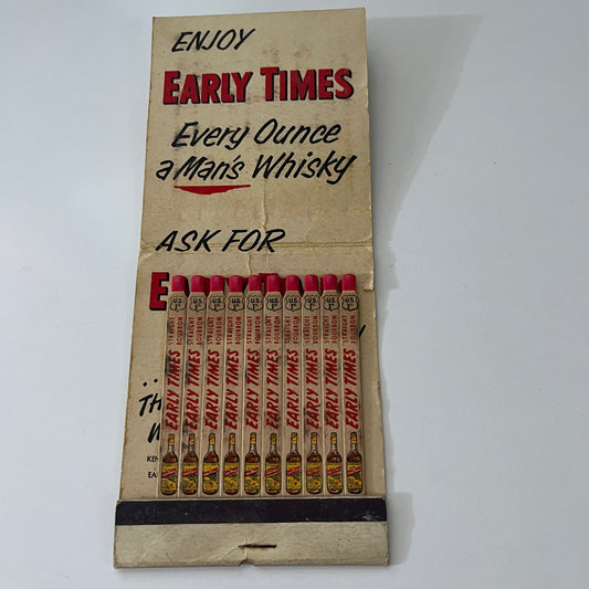 Early Times Whiskey Jumbo Feature Matches Vintage Matchbook SC4-R8