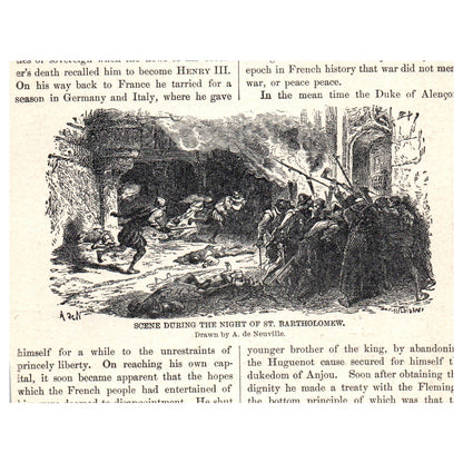 The Morning After St. Bartholomew A. De Neuville 1911 Engraving Print AF5-9