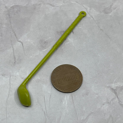 Vintage GREEN Celluloid Barbie Doll Golf Club Sport Miniature Diorama 3" SE2