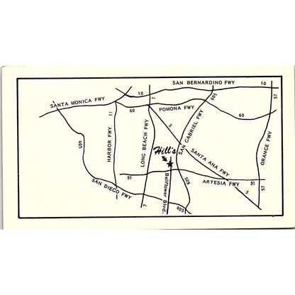 Hill's Western Ship Robert Hill Bellflower CA Vintage Business Card SC9-B5