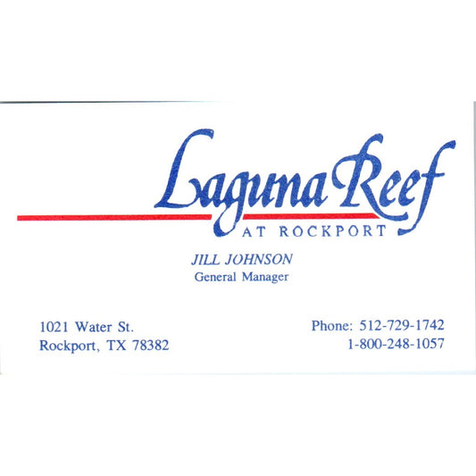 Laguna Reef at Rockport Jill Johnson Rockport TX Vintage Business Card SD8-B21