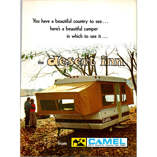 Camel Desert Inn Campers Camel Mfg Co Knoxville TN 1974 2 Page Ad SK28