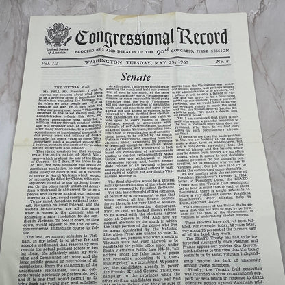 1967 May 23 Congressional Record No. 81 Senate Vietnam War TJ4-P1