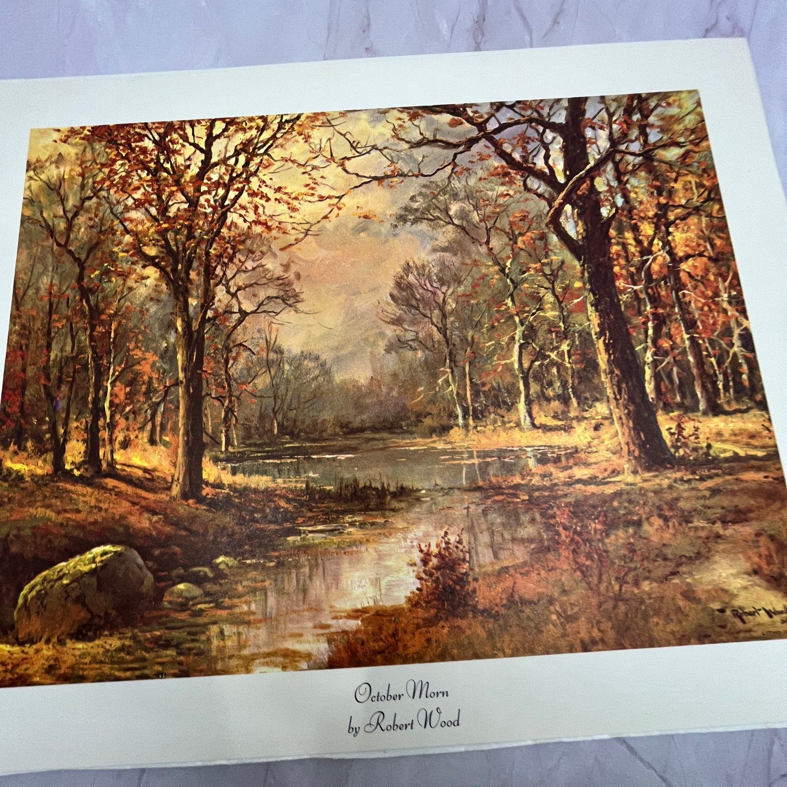 October Morn - Robert Wood Lithograph 11x14