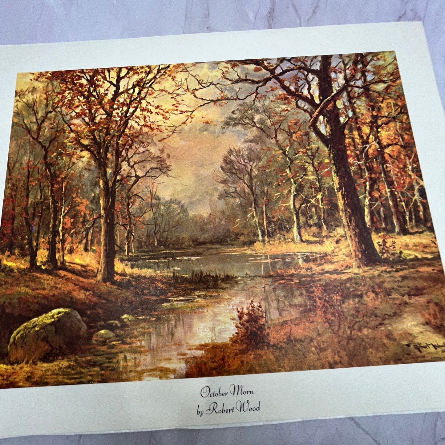 October Morn - Robert Wood Lithograph 11x14" Art Print V22