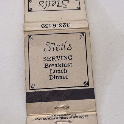 Steil's Restaurant and Lounge Belchertown Vintage Matchbook Cover MM3-2