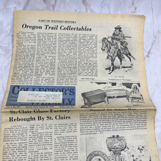 1974 Aug 20 - Collector's Weekly Newspaper - Oregon Trail Collectibles M18