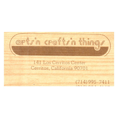 Apts'n Crafts'n Things Cerritos CA Los Cerritos Center Business Card SF3-B1