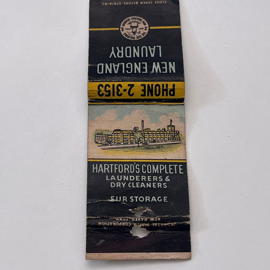 Hartford's Complete Launderers & Dry Cleaners Vintage Matchbook Cover MM3-3