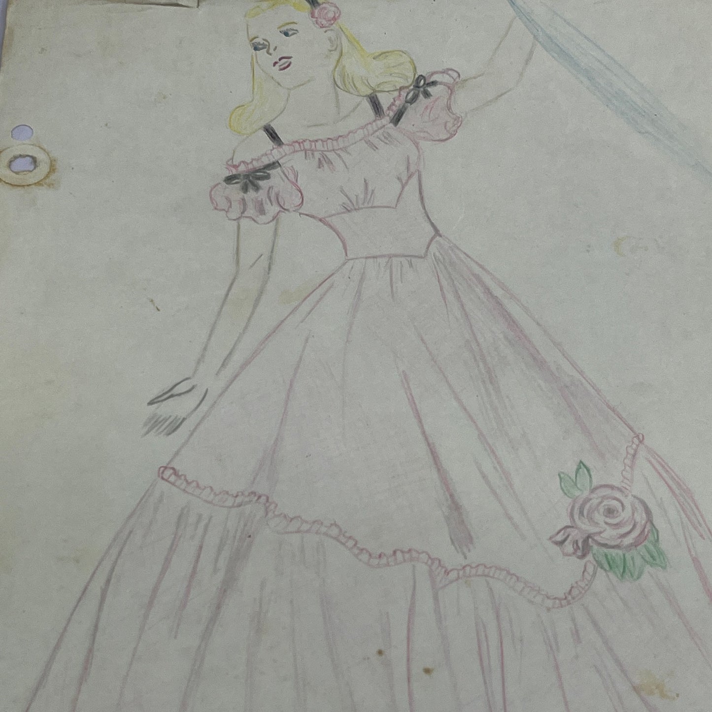 1940s Lot of 7 Art Student 7x10 Fashion Sketches & Studies Winifred Schutsky TC5