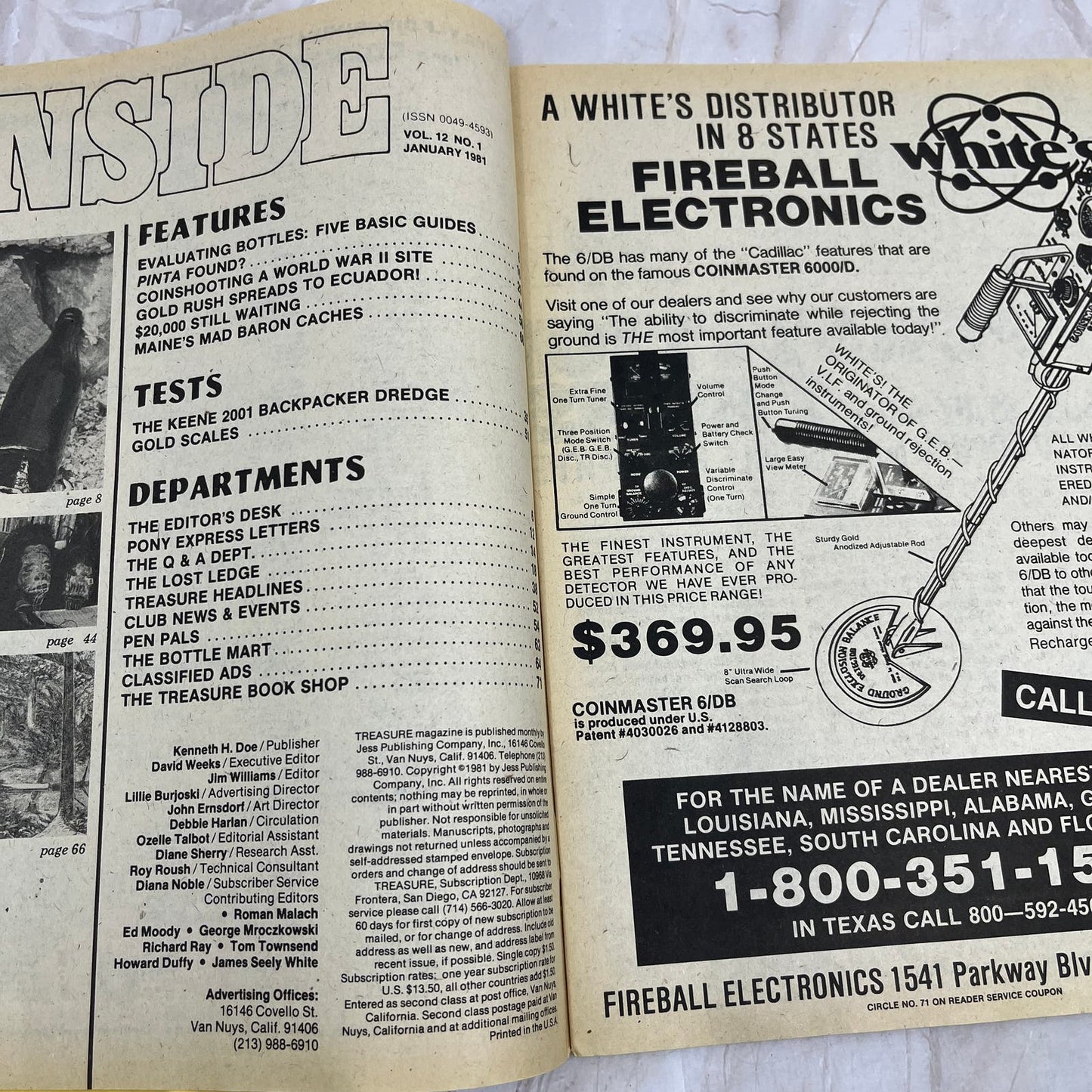 1981 Jan - Treasure Magazine - Treasure Hunting Metal Detecting Gold Coins M10