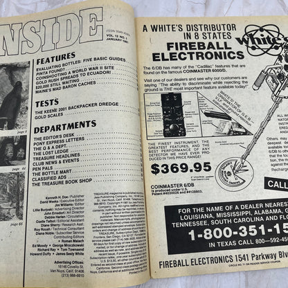 1981 Jan - Treasure Magazine - Treasure Hunting Metal Detecting Gold Coins M10