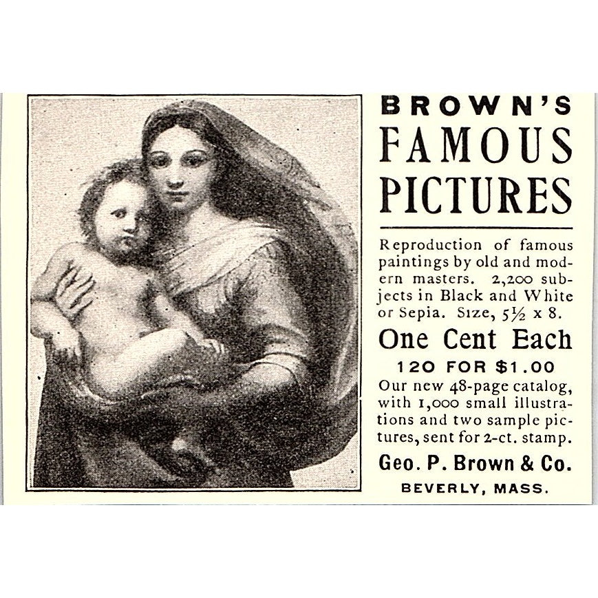 Brown's Famous Pictures Geo. P. Brown Beverly MA - 1904 Ad AF4-6