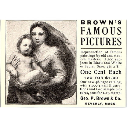 Brown's Famous Pictures Geo. P. Brown Beverly MA - 1904 Ad AF4-6