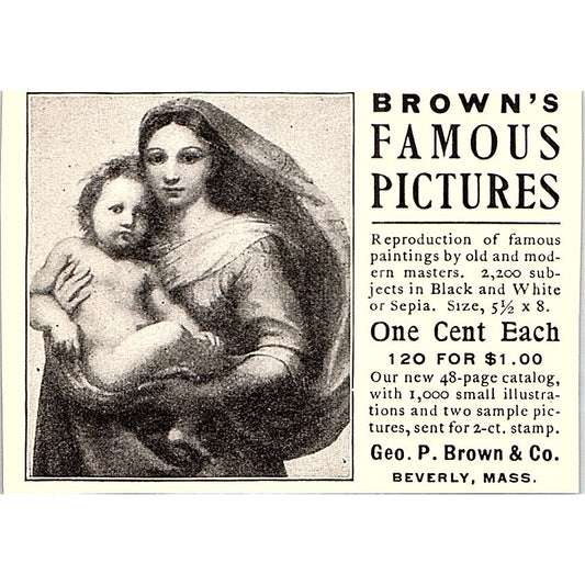 Brown's Famous Pictures Geo. P. Brown Beverly MA - 1904 Ad AF4-6