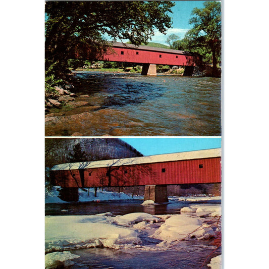 West Cornwall Housatonic River Mohawk Forest CT Covered Bridge Postcard PC7