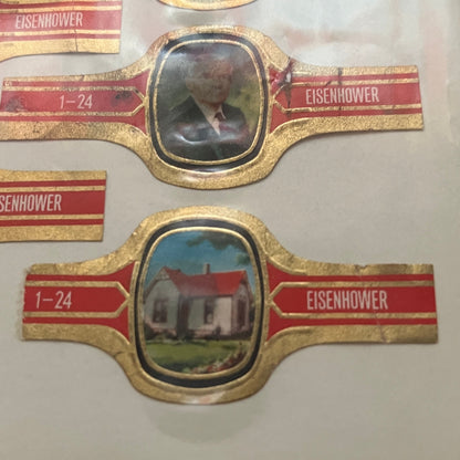 Vintage Set of 10 Dwight Eisenhower Fab Collection Cigar Bands TH2-TB6