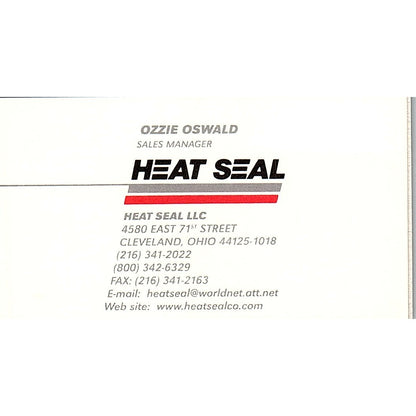 Ozzie Oswald Heat Seal LLC Cleveland OH Vintage Business Card SC9-B11