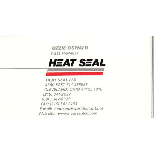 Ozzie Oswald Heat Seal LLC Cleveland OH Vintage Business Card SC9-B11