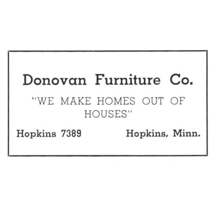 Donovan Furniture Co Hopkins MN 1940 Magazine Ad AF1-SS5