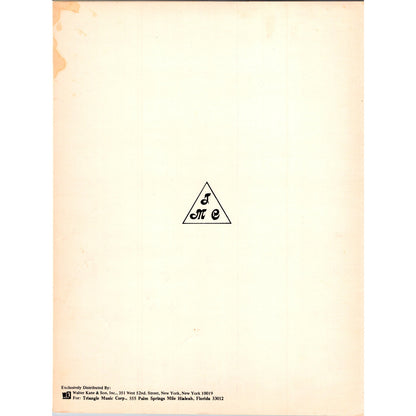 Top of the World Carpenters John Betts Richard Carpenter 1972 Sheet Music C12